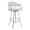 Armen Living Barstool Armen Living - Valerie 26" Counter Height Swivel Modern Faux Leather Bar and Counter Stool in Brushed Stainless Steel Finish | LCVLBABSWH26