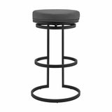 Armen Living Barstool Armen Living | Vander 30" Gray Faux Leather and Black Metal Swivel Bar Stool | LCVDBABLGR30