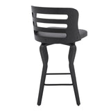 Armen Living Barstool Armen Living | Verne 26" Swivel Gray Faux Leather and Black Wood Bar Stool | LCVRBABLGR26