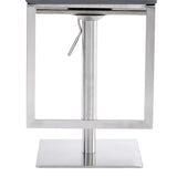 Armen Living Barstool Armen Living | Victory Contemporary Swivel Barstool in Brushed Stainless Steel and Gray Faux Leather | LCVCSWBABSGR