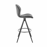 Armen Living Barstool Charcoal Fabric and Black Finish Armen Living - Catalina 26" Counter Height Bar Stool in Charcoal Fabric and Black Finish | LCCTBACH26