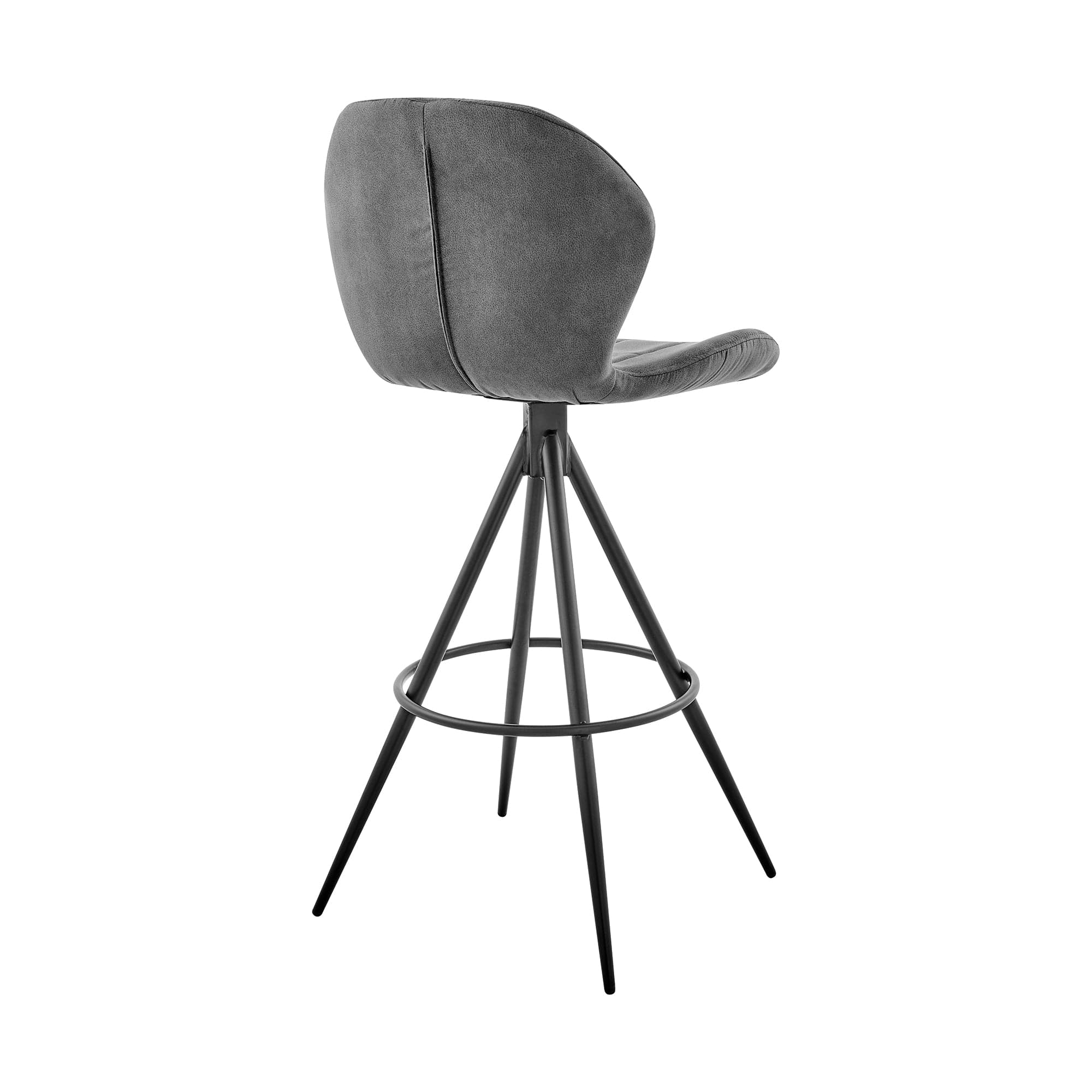 Armen Living Barstool Charcoal Fabric and Black Finish Armen Living - Catalina 26" Counter Height Bar Stool in Charcoal Fabric and Black Finish | LCCTBACH26