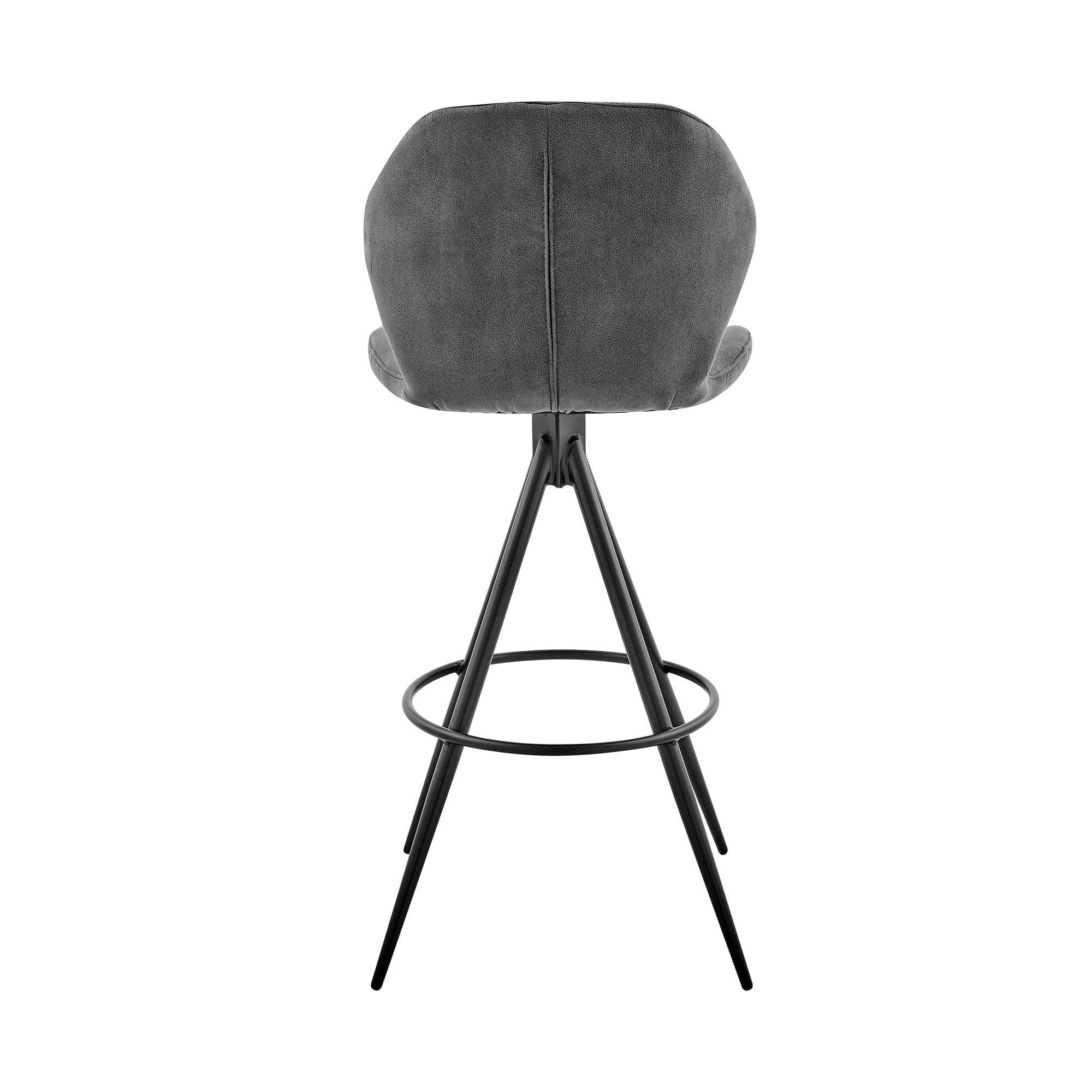 Armen Living Barstool Charcoal Fabric and Black Finish Armen Living - Catalina 26" Counter Height Bar Stool in Charcoal Fabric and Black Finish | LCCTBACH26