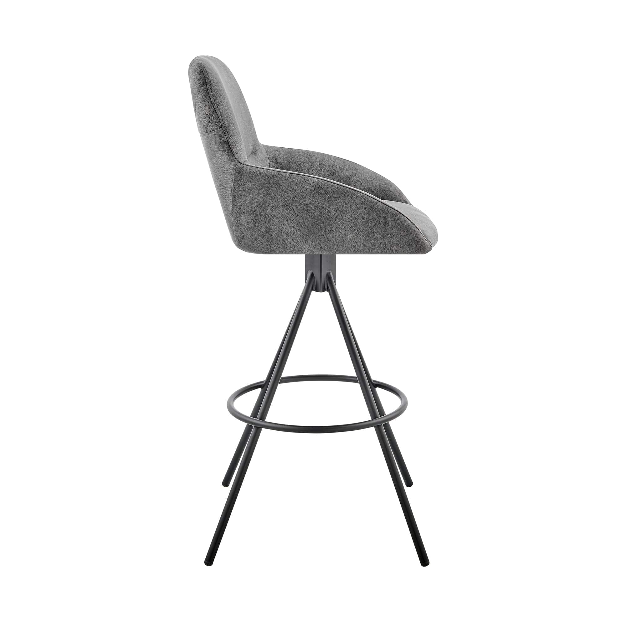 Armen Living Barstool Charcoal Fabric and Black Finish Armen Living - Odessa 26" Counter Height Bar Stool in Charcoal Fabric and Black Finish | LCODBACH26