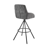 Armen Living Barstool Charcoal Fabric and Black Finish Armen Living - Odessa 26" Counter Height Bar Stool in Charcoal Fabric and Black Finish | LCODBACH26