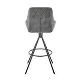 Armen Living Barstool Charcoal Fabric and Black Finish Armen Living - Odessa 26" Counter Height Bar Stool in Charcoal Fabric and Black Finish | LCODBACH26
