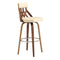 Armen Living Barstool Cream Leather and Walnut Wood Armen Living - Crux 26" Swivel Bar Stool in Cream Faux Leather and Walnut Wood | LCCXBAWACR26