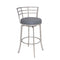 Armen Living Barstool Grey Faux Leather Armen Living - Viper 26" Counter Height Swivel Grey Faux Leather and Brushed Stainless Steel Bar Stool | LCVI26BAGR