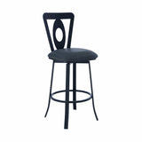 Armen Living Barstool Matte Black Finish and Gray Faux Leather Armen Living - Lola Contemporary 30" Bar Height Barstool in Brushed Stainless Steel Finish and Gray Faux Leather | LCLLBABSGR30