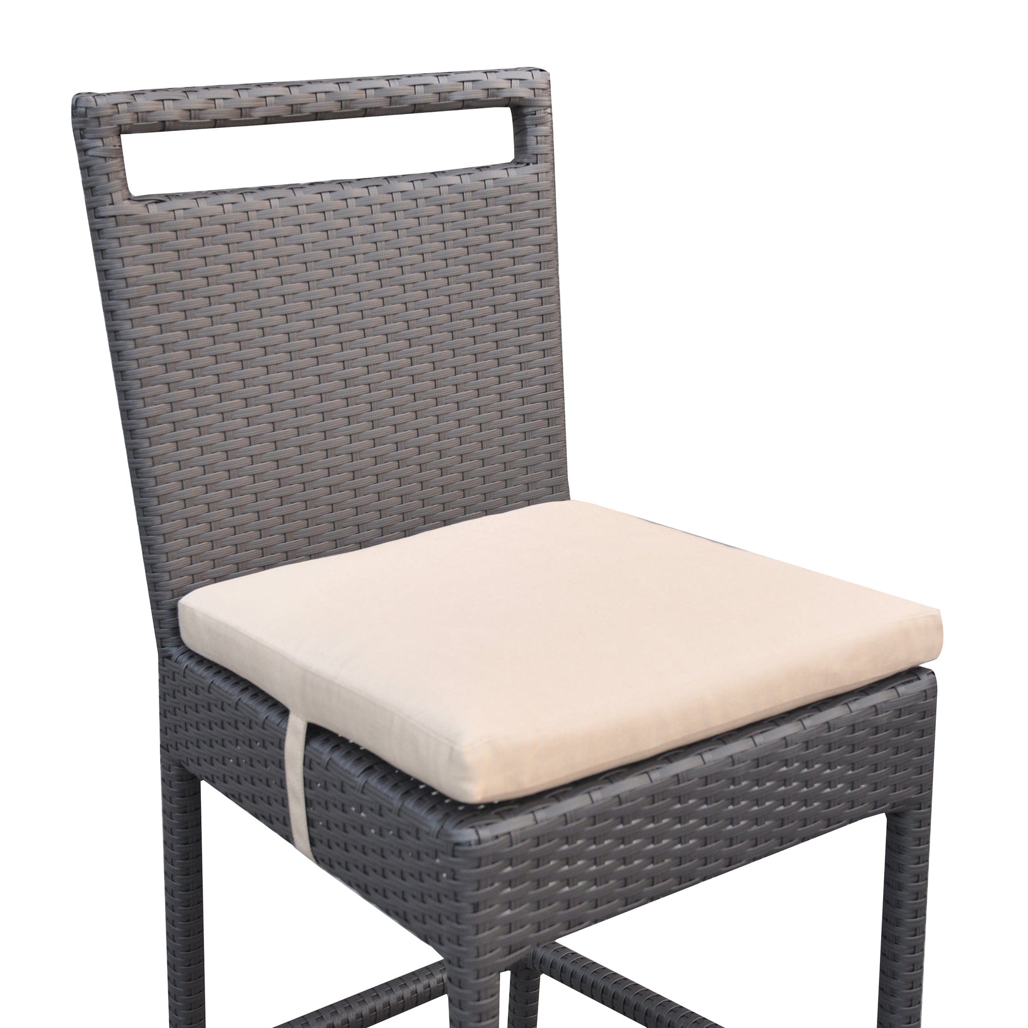 Armen Living Outdoor Barstool Armen Living | Tropez Outdoor Patio Wicker Barstool with Water Resistant Beige Fabric Cushions | LCTRBABE