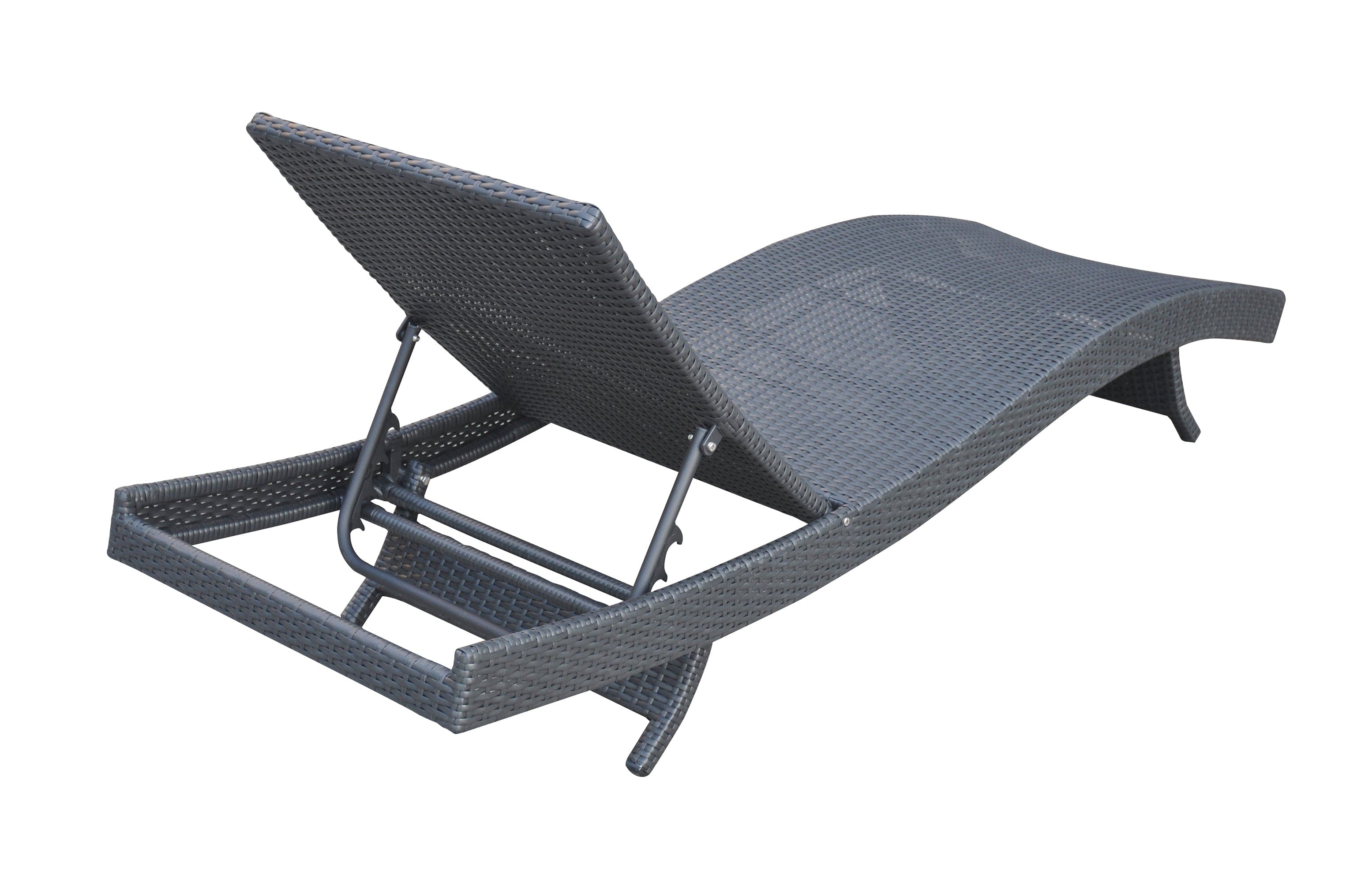 Armen Living Outdoor Chaise Lounge Armen Living | Cabana Outdoor Adjustable Wicker Chaise Lounge Chair | LCCALOBL