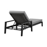 Armen Living Outdoor Chaise Lounge Armen Living | Cayman Outdoor Patio Adjustable Chaise Lounge Chair in Aluminum with Grey Cushions | LCCCLOBL