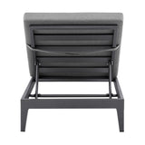 Armen Living Outdoor Chaise Lounge Armen Living | Menorca Outdoor Patio Adjustable Chaise Lounge Chair in Aluminum with Grey Cushions | LCMQLOGR