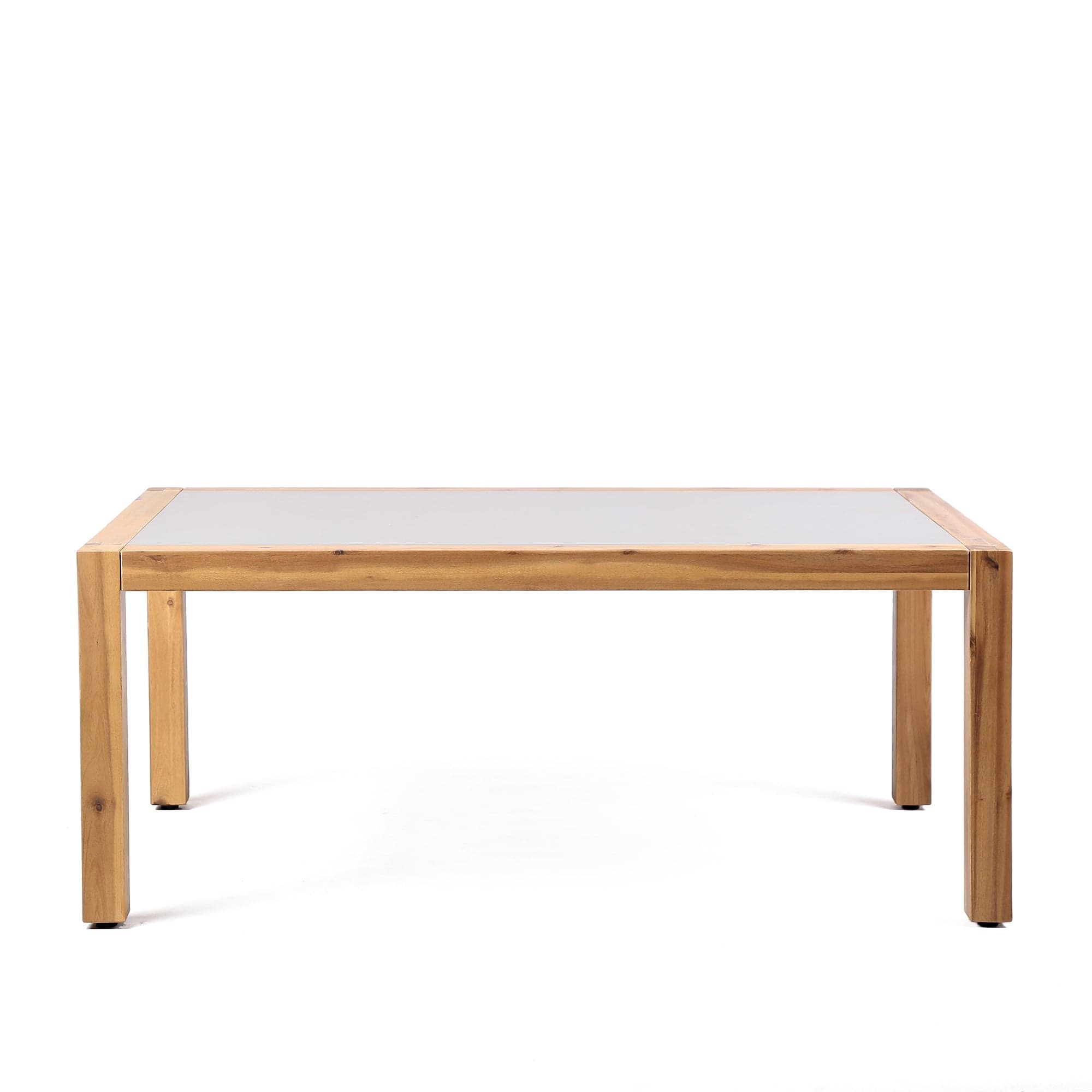 Armen Living Outdoor Coffee Table Armen Living | Sienna Outdoor Coffee Table with Teak Finish and Stone Top | LCSICOWDTK