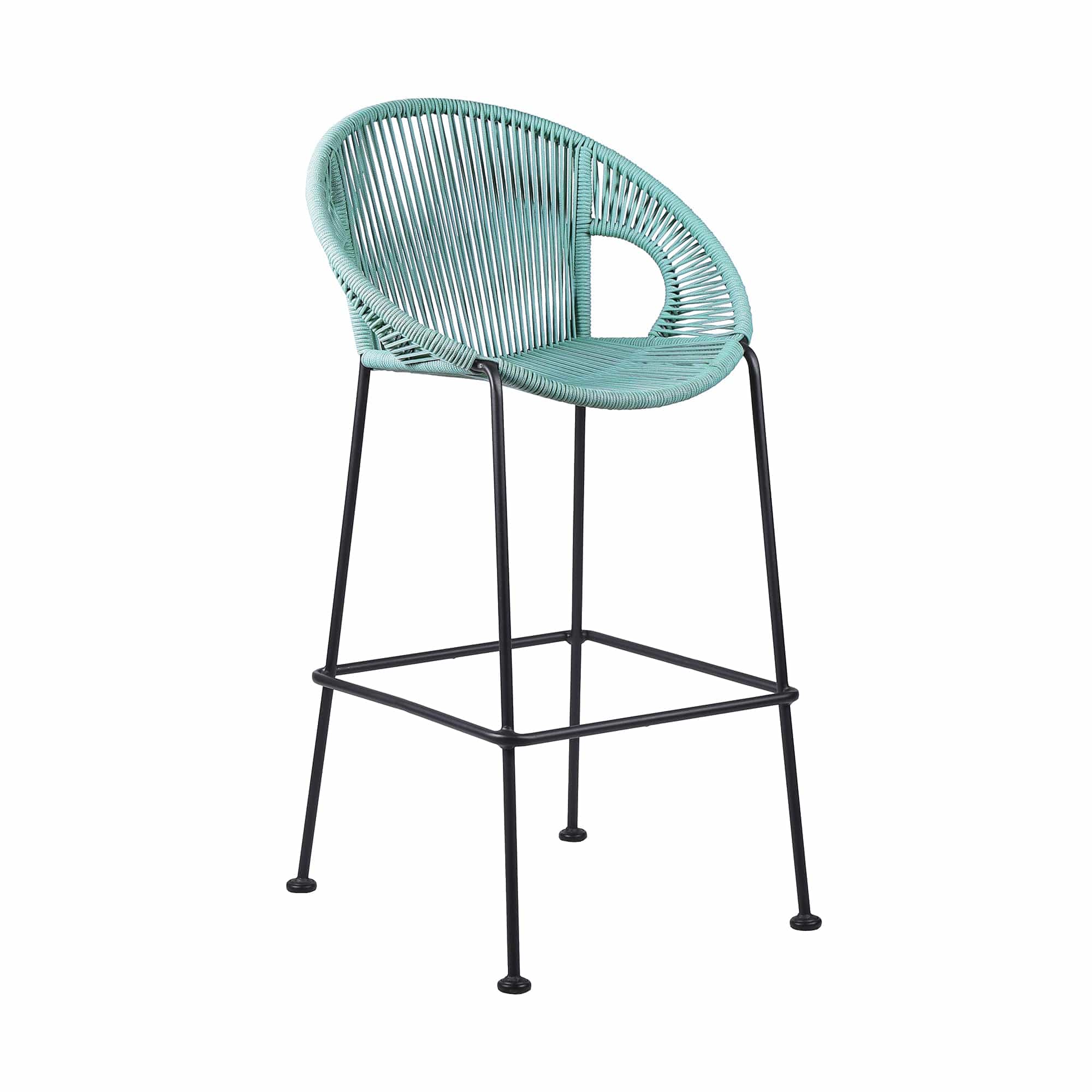 Armen Living Outdoor Counter Stool 26" / Wasabi Armen Living | Acapulco 26" | 30" Indoor Outdoor Steel Bar Stool with Rope | LCACBA