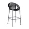Armen Living Outdoor Counter Stool Armen Living | Acapulco 26" Indoor Outdoor Steel Bar Stool with Black Rope | LCACBABL26