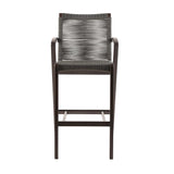 Armen Living Outdoor Counter Stool Armen Living | Brielle Outdoor Dark Eucalyptus Wood and Grey Rope Counter and Bar height Stool | LCBLBAGR26