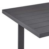 Armen Living Outdoor Dining Set Armen Living | Menorca Outdoor Patio 5-Piece Dining Table Set in Aluminum with Grey Cushions | SETODME5BLGRY