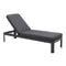 Armen Living Outdoor Lounge Chair Armen Living | Portals Outdoor Chaise Lounge Chair in Black Finish and Grey Cushions | LCPDLODK