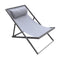 Armen Living Outdoor Lounge Chair Armen Living | Wave Outdoor Patio Aluminum Deck Chair in Grey Powder Coated Finish with Grey Sling Textilene | LCWALOGR