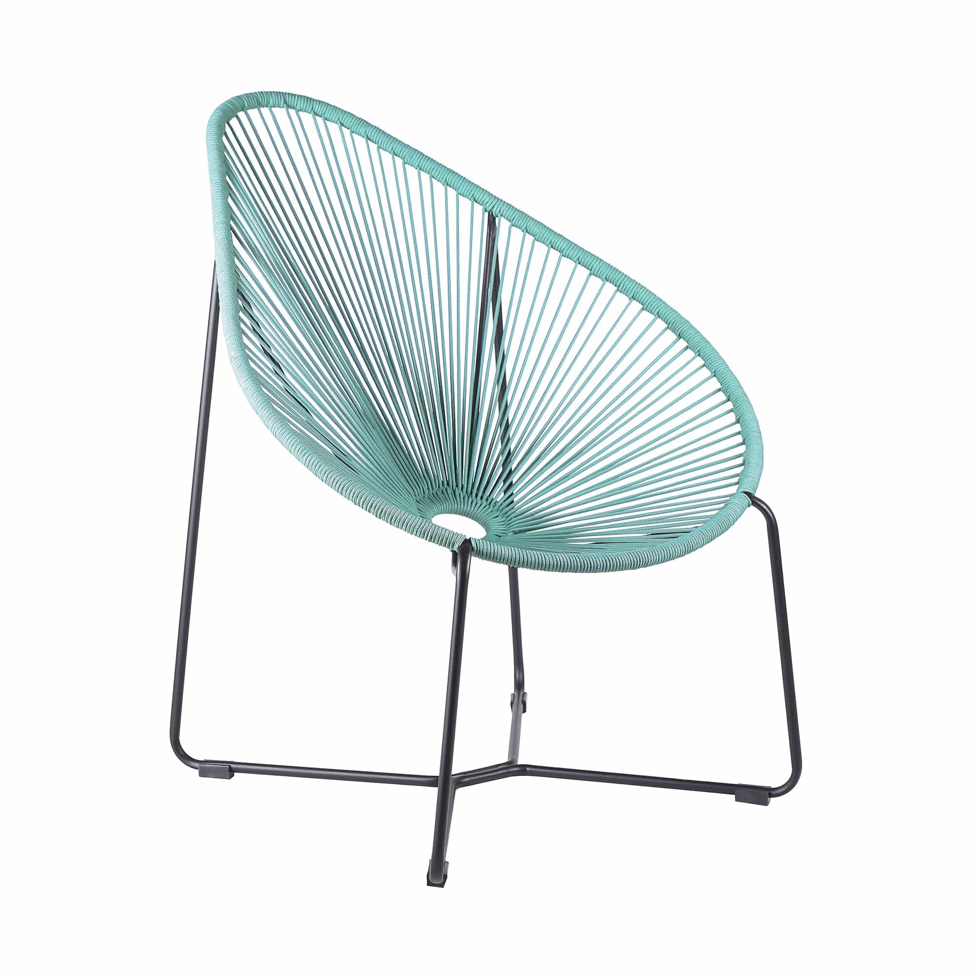 Armen Living Outdoor Lounge Chair Wasabi Armen Living | Acapulco Indoor Outdoor Steel Papasan Lounge Chair with Rope | LCACSI
