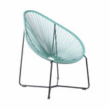 Armen Living Outdoor Lounge Chair Wasabi Armen Living | Acapulco Indoor Outdoor Steel Papasan Lounge Chair with Rope | LCACSI