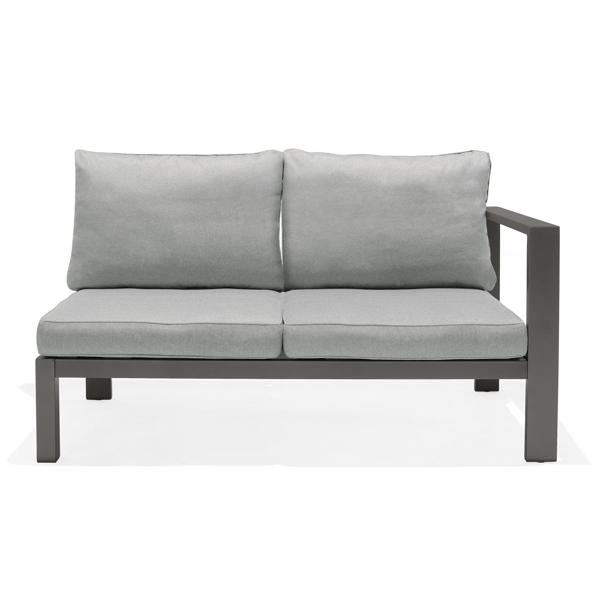 Armen Living Outdoor Set Armen Living | Solana Outdoor Sectional Set in Cosmos Finish with Grey Cushions and Coffee Table | SETODSLSE
