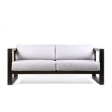 Armen Living Outdoor Sofa Armen Living | Paradise Outdoor Dark Eucalyptus Wood Sofa with Grey Cushions | LCPRSOLADK