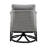 Armen Living Outdoor Swivel Chair Armen Living | Palma Outdoor Patio Swivel Lounge Chair in Aluminum with Grey Cushions | LCPFSWCHGR