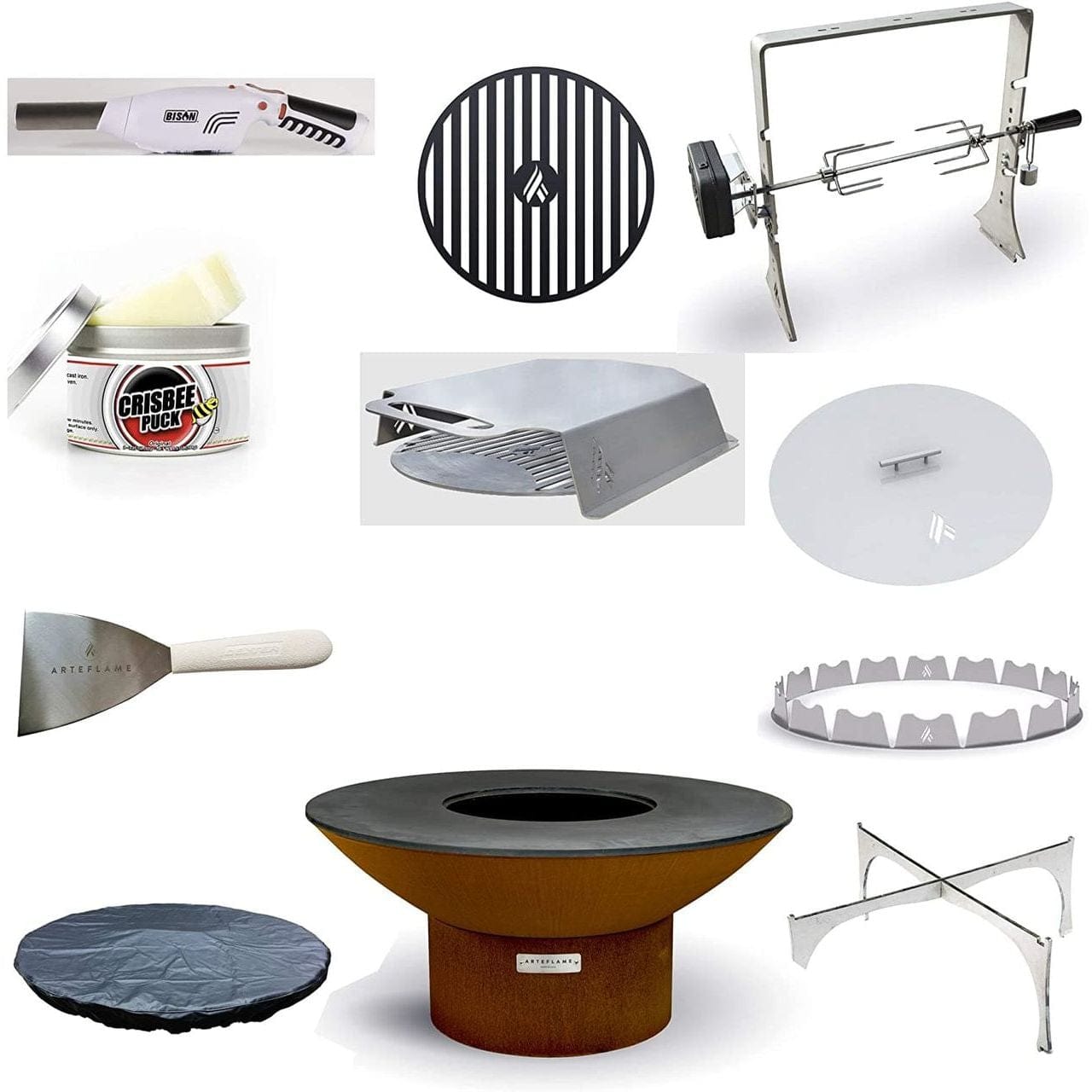 Arteflame Arteflame Classic 40" Grill/10-Pc Low Round Base Home Chef Max Bundle