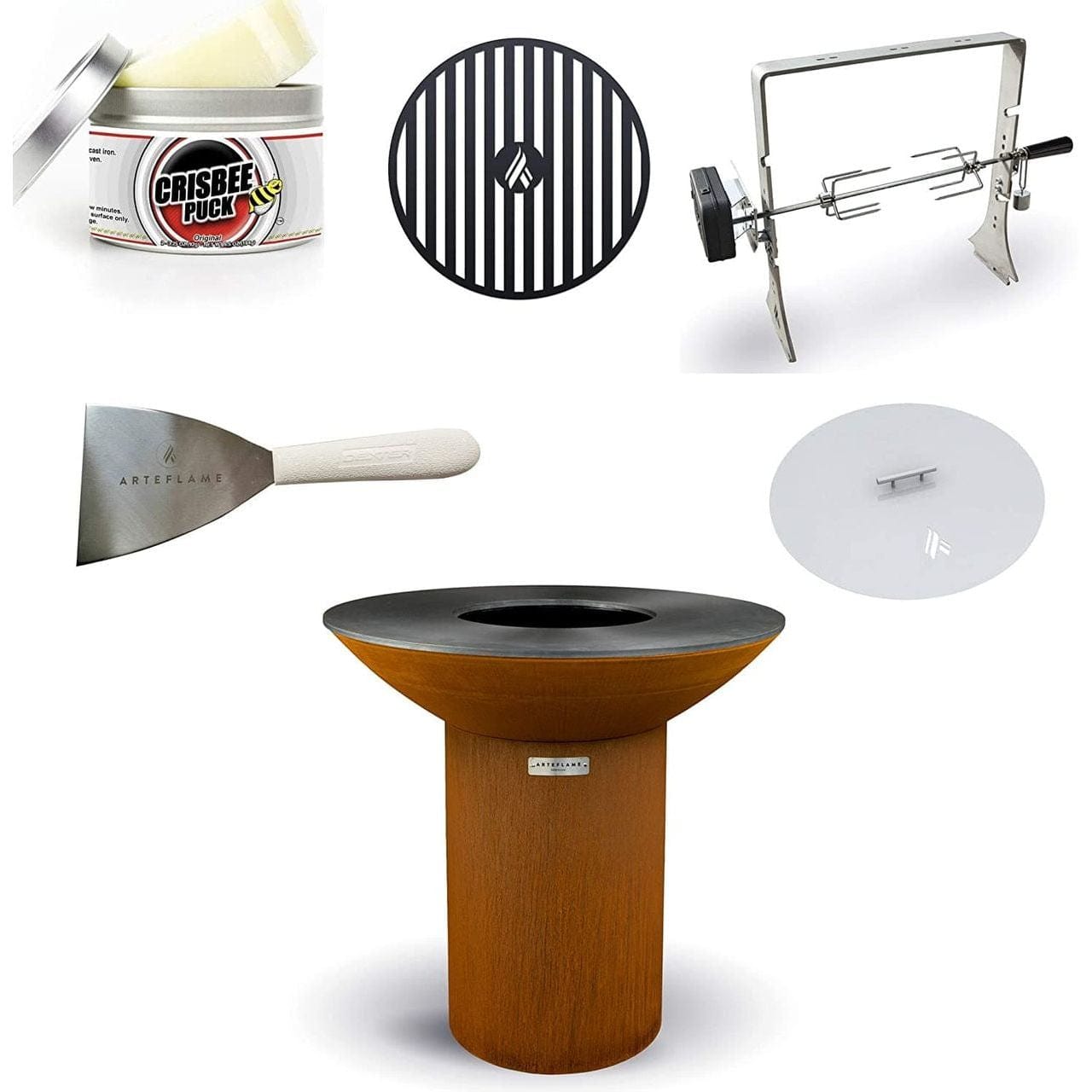 Arteflame Arteflame Classic 40" Grill/5-Pc High Round Base Home Chef Bundle