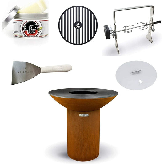 Arteflame Arteflame Classic 40" Grill/5-Pc High Round Base Home Chef Bundle