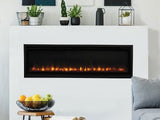 Astria Superior MPE-55S Built-In Contemporary Front-View Electric Fireplace - Black, 55 Inch