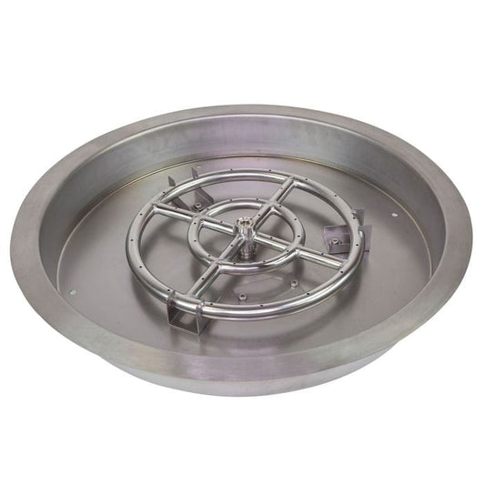 Athena Burners Athena = DIP-RD Stainless Steel Round Fire Pit Burner Kit with Drop-In Bowl Pan