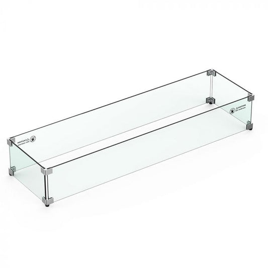 Athena Wind Guard Athena - GWG-L36 Rectangular 36-Inch Glass Wind Guard for Olympus Concrete Fire Pit