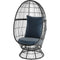 Hanover - Egg Chairs with Ava Stationary Single Swivel Egg Chair with Cushions - Grey/White - AVAEGG-GRY