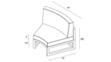 Harmonia Living - Avion Curve Seat - Slate (pack of 2) | AVN-SL-CRVS