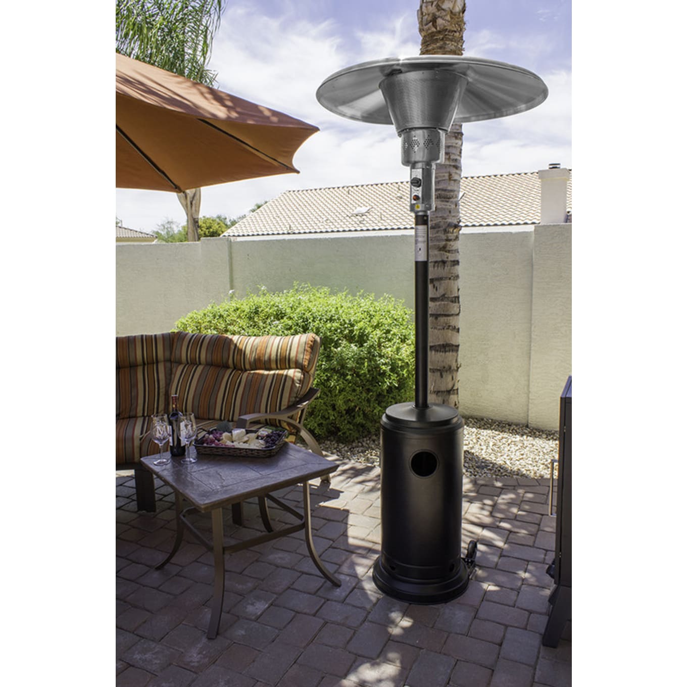 90" Tall Commercial Patio Heater in Bronze | BURN-2400-BRZ