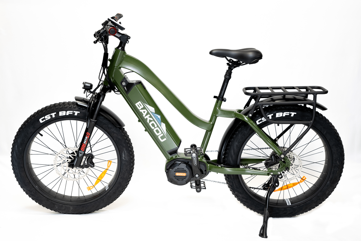 Bakcou E-Bikes Matte Army Green / 17.4ah (Standard) BAKCOU - MULE STEP-THROUGH (ST) 24" TIRES E-Bikes