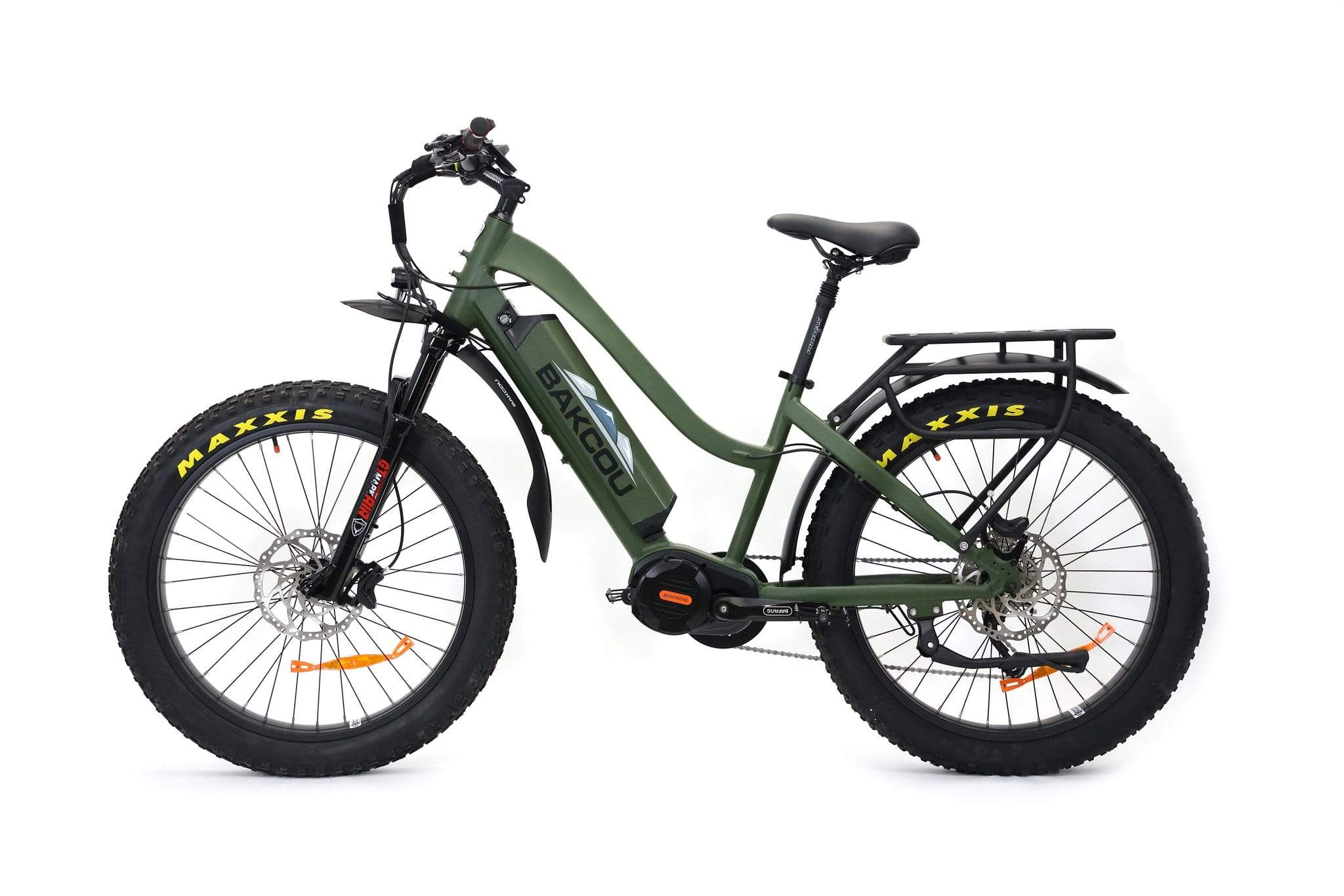 Bakcou E-Bikes Matte Army Green / 17.4ah (Standard) Bakcou - Mule Step-Through (St) 26" Tires E-Bikes