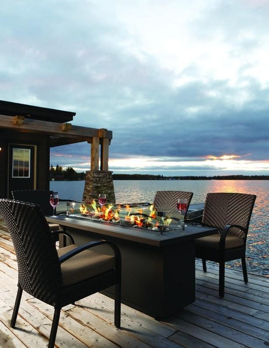 Barbara Jean Fire Table Barbara Jean - Outdoor Fire Table - Body  (use 24" Burner) 
- Black with Brown End Doors