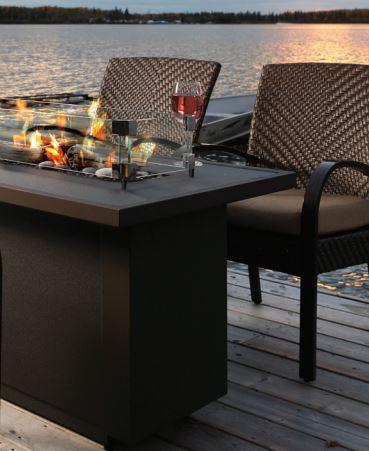 Barbara Jean Fire Table Barbara Jean - Outdoor Fire Table - Body (use 24" Burner) 
- Black with Gray End Doors