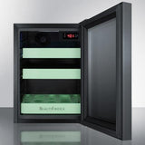 BEAUTIFRIDGE All-Refrigerators BeautiFridge 14" 0.85 cu.ft. Black with Glossy Mint Green Trays & Mirror-Tinted Glass Door Cosmetics Refrigerator