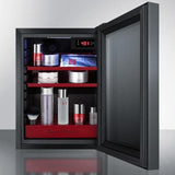 BEAUTIFRIDGE All-Refrigerators BeautiFridge 14" 0.85 cu.ft. Black with Glossy Ruby Trays & Mirror-Tinted Glass Door Cosmetics Refrigerator