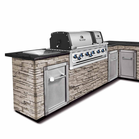 Broil King Freestanding Grill Broil King IMP-XLSBI Imperial XLS Dual Oven 6-Burner Built-In Grill with Side Burner, 38-Inches