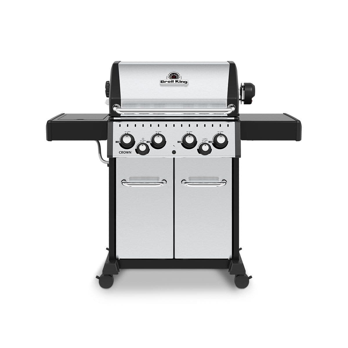 Broil King Freestanding Grill Propane Broil King CRN-S490 Crown S490 Stainless Steel 4-Burner Gas Grill with Rotisserie and Side Burner, 57-Inches