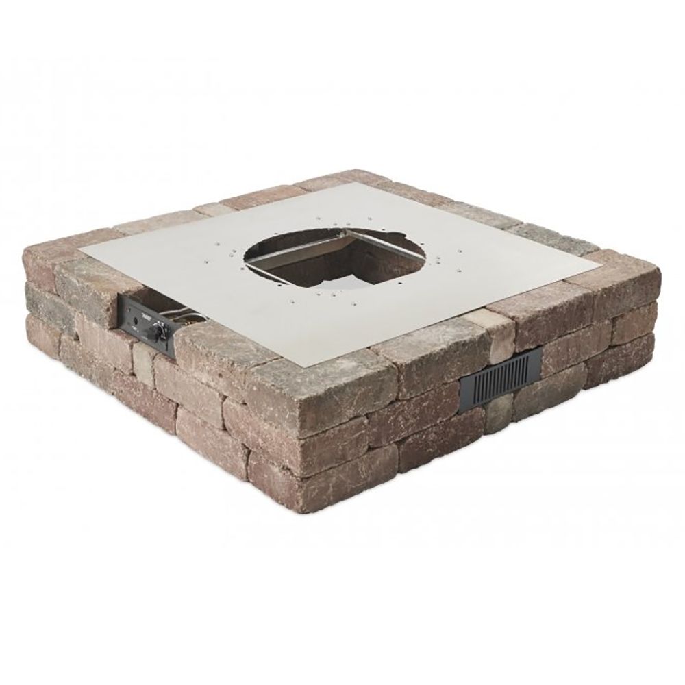 Outdoor Greatroom - Bronson Block Square Gas Fire Pit Kit - BRON5151-K