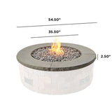 Outdoor Greatroom - Charcoal Grey Concrete Top for Bronson Block Round Gas Fire Pit Kit (4 pieces) - BRON52-CG-TC-K