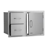 Bull Grills Bull Grills - Stainless Steel Door/Double Drawer Combo, 33x22-Inches - 25876