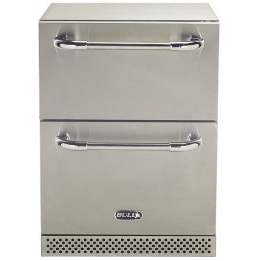 Bull Grills Drawer / Refrigerator Bull Grills - 24-Inch 5.3 Cu. Ft. Capacity Outdoor Rated Dual Drawer Refrigerator with Towel Bar Handles | 17400